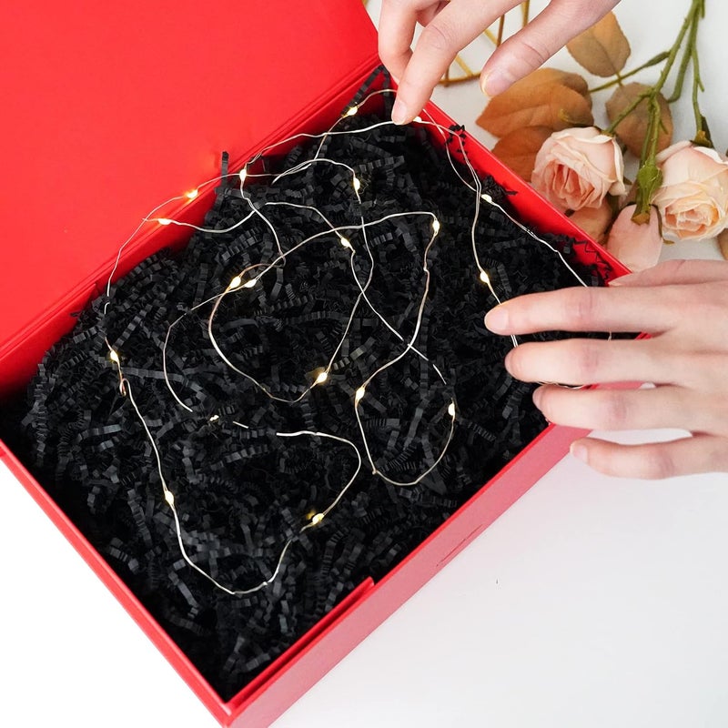 Bobobag - 1LB Crinkle Cut Paper Shred Filler Recyclable Gift Wrap Confetti Raffia Grass Shred Paper for Easter Baskets Filler Creative Eggs Decor (Black) - Image 4